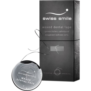 Зубна стрічка вощена зі смаком м'яти Swiss Smile Basel Базель колір чорний 70 м (900-990) 7640131979924 краща модель в Миколаєві