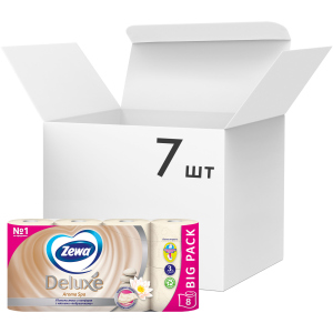 Упаковка туалетного паперу Zewa Deluxe тришаровий Арома Спа 7 шт по 8 рулонів (7322540569506) надійний