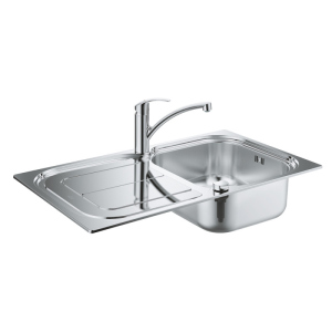 Набор Grohe мойка кухонная K300 31565SD0 + смеситель Eurosmart 33281002 хром/сталь (71307)