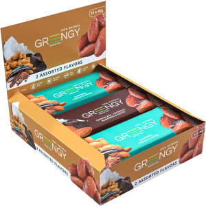 Упаковка батончиків Greengy Асорті шоколадне 40 г х 12 шт (4820221320635) в Миколаєві