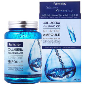 Многофункциональная ампульная сыворотка FarmStay Collagen & Hyaluronic Acid All-In One Ampoule 250 мл (8809469770002) надежный