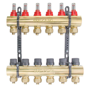 Коллектор теплого пола в сборе Wezer WF-6B с расходомерами в Николаеве