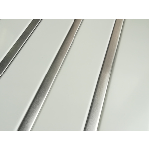 Реечный алюминиевый потолок Allux белый матовый - нержавейка сатин комплект 190 см х 220 см в Николаеве