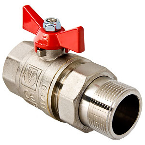 Кран із напівзгоном Valtec DN 1/2" (PN 40) з червоною ручкою (VT.227.N.04) краща модель в Миколаєві