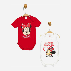 Боді Disney Minni Mouse MN17359 74-80 см 2 шт Біло-червоне (8691109875792) краща модель в Миколаєві