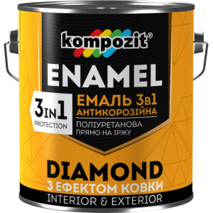 Эмаль антикоррозионная Kompozit 3 в 1 Diamond 2.5 л Графитная (4820085745193) в Николаеве