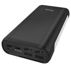 Павербанк Hoco 7в1 30000 мАч Lightning/Type-C/4хUSB/Micro USB black в Николаеве