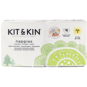 Еко підгузки Kit & Kin розмір 2 5-8 кг 40 шт (KKS2NAPPIESRL) рейтинг