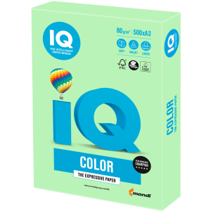 Папір офісний IQ Color MG28 A3 80 г/м2 500 листів Зелений (9003974402727) краща модель в Миколаєві