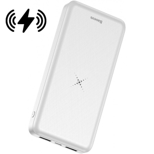 Павербанк Baseus 2USB, 2.1A Wireless 10000 mAh для /iPhone/Android/AirPods white лучшая модель в Николаеве