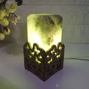 Соляна лампа EcoDecorLamp Прямокутник у дереві Метелики маленький краща модель в Миколаєві