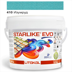 Епоксидна затирка Litokol Starlike EVO 410 Смарагд (бірюзова) 2,5 кг краща модель в Миколаєві