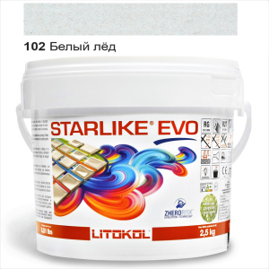 Епоксидна затирка Litokol Starlike EVO 102 (білий лід) біла 2,5 кг в Миколаєві