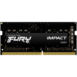 Оперативна пам'ять Kingston Fury SODIMM DDR4-3200 16384MB PC4-25600 Impact Black (KF432S20IB/16) в Миколаєві