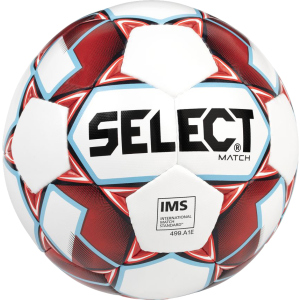 Мяч футбольный SELECT MATCH IMS 018 Бело-красный 5 (5703543203819) в Николаеве