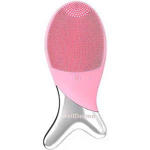 Щіточка-масажер для очищення шкіри обличчя WellDerma Cleansing Fish Coral Pink (8809502183868)