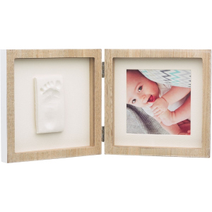 Набор для создания отпечатка ручки и ножки малыша Baby Art Двойная рамка Деревянная (3601098300)