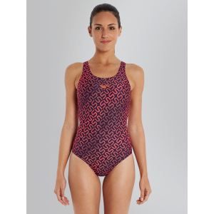 хорошая модель Купальник слитный женский Speedo Monogram Allover Muscleback 809247B081 34UK Фиолетовый (5053744182216)