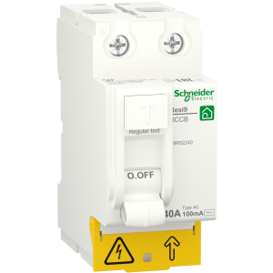 Дифференциальный выключатель нагрузки Schneider Electric RESI9 40 A, 100 мА, 2P, тип АС лучшая модель в Николаеве