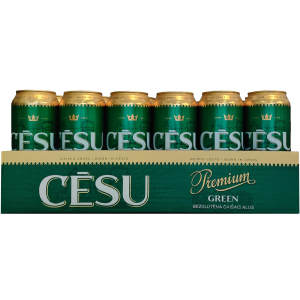 Упаковка пива Cēsu Premium Green Gluten-free Lager безглютенове світле фільтроване 4.7% 0.5 л х 24 шт (4750142004058) в Миколаєві