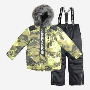 Зимовий комплект (куртка + напівкомбінезон) Garden Baby 102023-63/32 128 см Салатові гори/Чорний (4821020233416) ТОП в Миколаєві