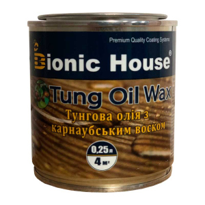 Тунгова олія з карноубським воском Tung Oil Bionic-House 0,25л Безбарвний