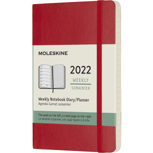 Тижневик Moleskine 2022 9 х 14 см 144 сторінки Червоний М'який (8056420855852) в Миколаєві