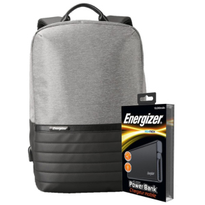 Рюкзак для ноутбука Energizer EPB001 15.6" Black/Grey + УМБ UE10004 Black (EPB001-GY+UE10004) в Николаеве