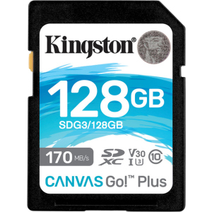 Kingston SDXC 128GB Canvas Go! Plus Class 10 UHS-I U3 V30 (SDG3/128GB) в Николаеве