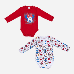 Боди Disney Minnie Mouse MN18363 2 шт 86-92 см Бело-красное (8691109924391) лучшая модель в Николаеве