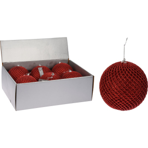 Набор елочных шаров Christmas Decoration 12 см 6 шт красный (CAA126540) в Николаеве