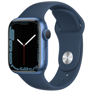 Смарт-годинник Apple Watch Series 7 GPS 41mm Blue Aluminium Case with Deep Navy Sport Band (MKN13UL/A) в Миколаєві