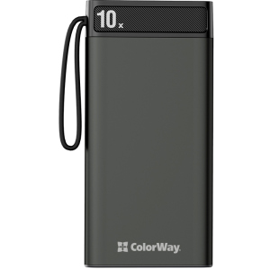 УМБ ColorWay 10000 mAh Metal case 18W Black (CW-PB100LPI2BK-PDD) надежный