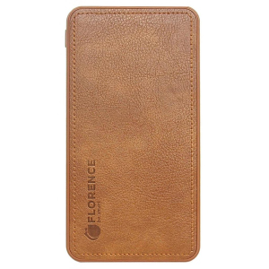 Батарея універсальна Florence LEATHER Li-Pol 10000mAh Brown (FL-3024-N) в Миколаєві