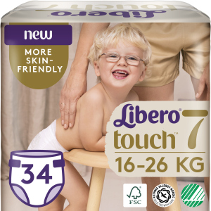 Подгузники Libero Либеро Touch 7 16-26 кг 34 шт одноразовые (7322541071084) рейтинг
