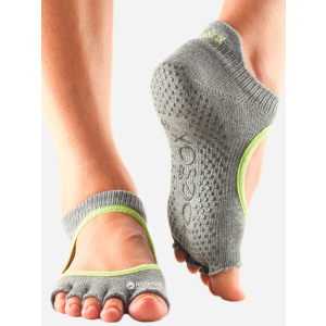 Шкарпетки ToeSox Grip Half Toe Bellarina S (36-38.5) Сірий/Лимон (812035021604) ТОП в Миколаєві