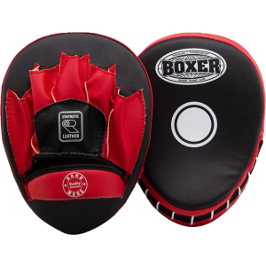 Лапы боксерские гнутые Boxer Черно-красные (2011-01R) в Николаеве