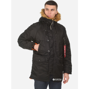 Парку Alpha Industries Slim Fit N-3B Parka XS Black/Orange краща модель в Миколаєві