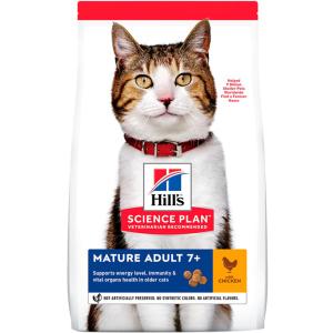 Сухой корм для пожилых кошек старше 7 лет Hill's Science Plan Feline Mature Adult 7+ с курицей - 10 кг (604178) (52742024257) рейтинг