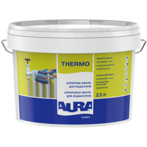 купити Емаль для радіаторів Aura Luxpro Thermo 2,5 л, біла - акрилова водорозбавна напівматова.