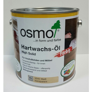 Масло с твердым воском цветное прозрачное OSMO HARTWACHS-ÖL Farbig 3040 - (белое) 0.75 л.