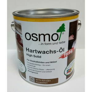 купить Масло с твердым воском цветное прозрачное OSMO HARTWACHS-ÖL Farbig 3075 - (черное) 2.5 л.