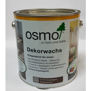 Цветное масло OSMO DEKORWACHS Transparente töne 3118 – (серый гранит) 2.5 л.