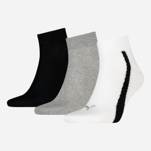 Набор носков Puma Unisex Lifestyle Quarter Socks 3 pack 90795202 35/38 3 пары White/Grey/Black (8720245031004) в Николаеве