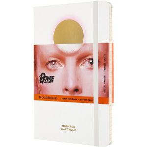 Нотатник Moleskine David Bowie 13 х 21 см 240 сторінок у лінійку Біла (8053853603807) краща модель в Миколаєві