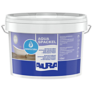 Влагостойкая шпатлевка Aura Luxpro Aqua Spackel белая для внутренних и наружных работ 16кг в Николаеве