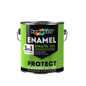 Емаль антикорозійна Kompozit 3в1 PROTECT (0.75 кг) Емаль.