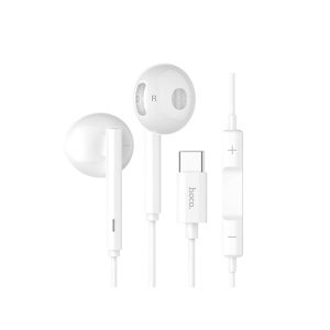 Наушники Hoco L10 Acoustic Type-C wired earphones with mic White ТОП в Николаеве