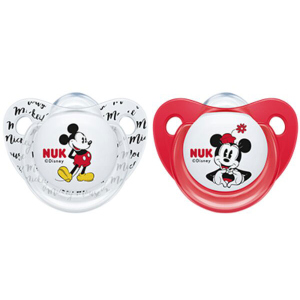 Пустышка Nuk Trend Disney Mickey от 0 до 6 месяцев 2 шт Красная с белым (4008600313076) надежный