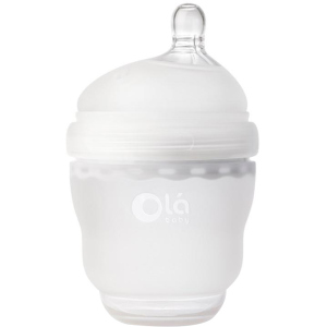 Дитяча силіконова антіколікова пляшечка Olababy GentleBottle Frost Білий 120 мл (80410)